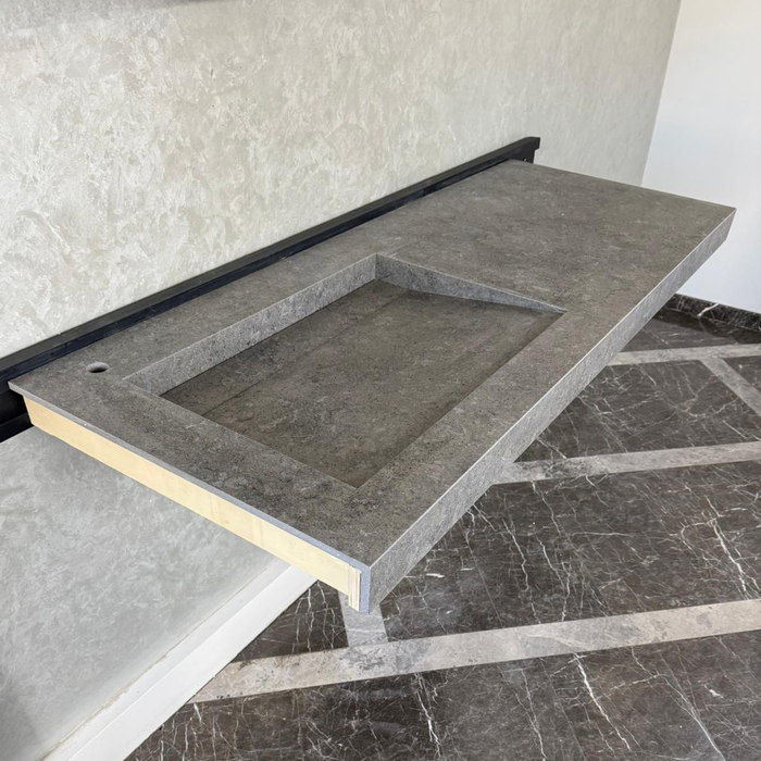Handcrafted Dekton Grafite Porcelain Bathroom Sink - Custom Vanity or Wall Mount