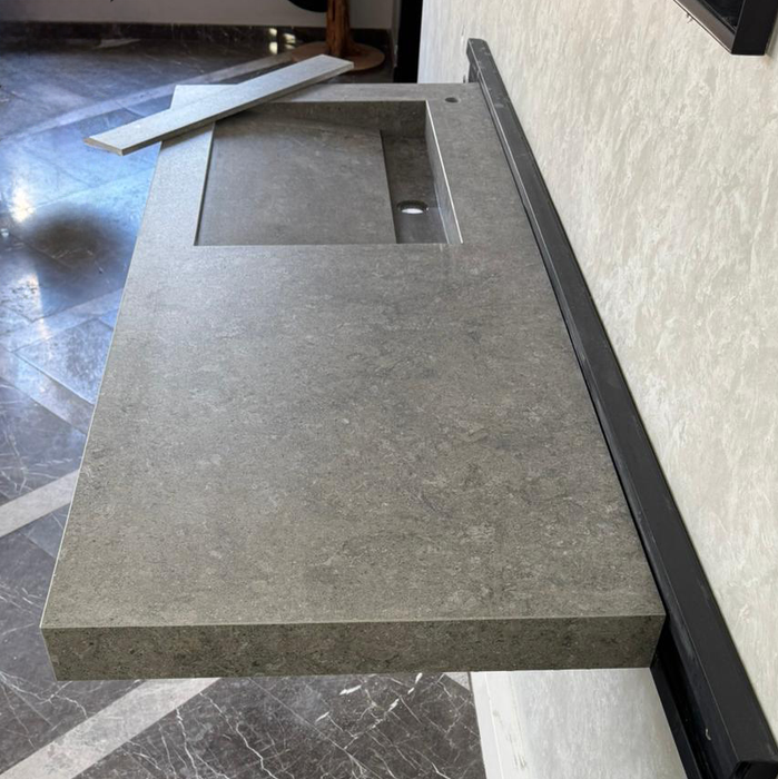 Handcrafted Dekton Grafite Porcelain Bathroom Sink - Custom Vanity or Wall Mount