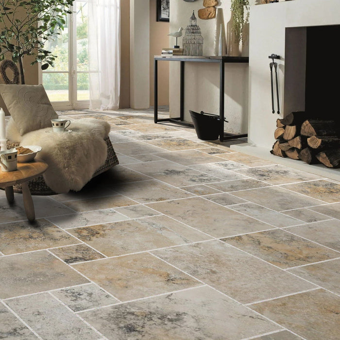 Golden Ink Antique Pattern Brushed, Chiseled, and Partially Filled - Livfloors Collection