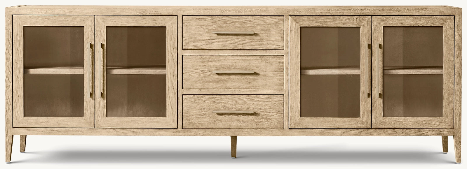 French Contemporary Glass 4-door Sideboard With Drawers