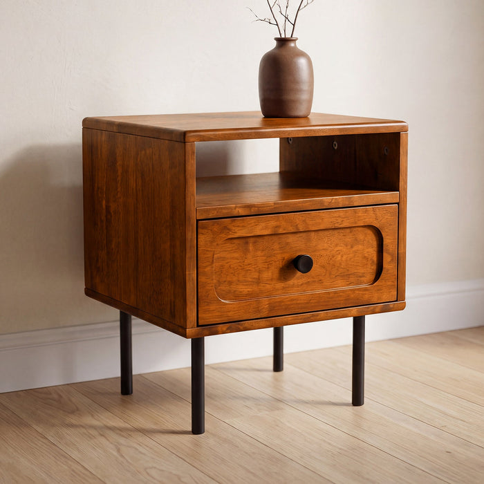 Savana Single Drawer Solid Wood Nightstand