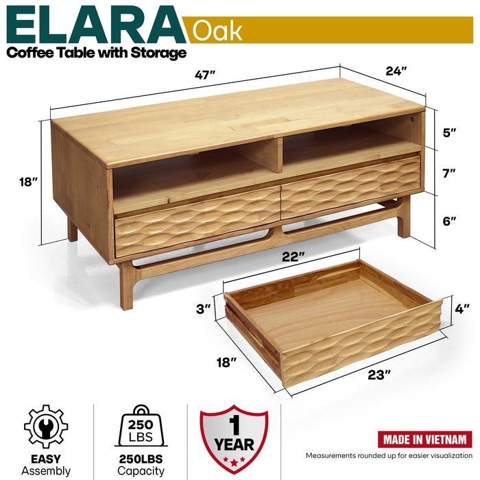 Elara Wooden Coffee Table