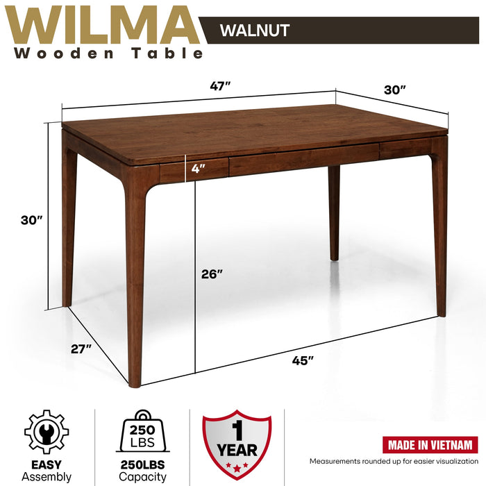 Wilma 48 Inches Rubber Wood Desk