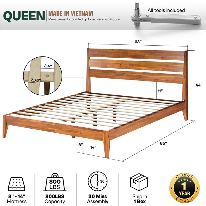 Emery Solid Wood Bed Frame