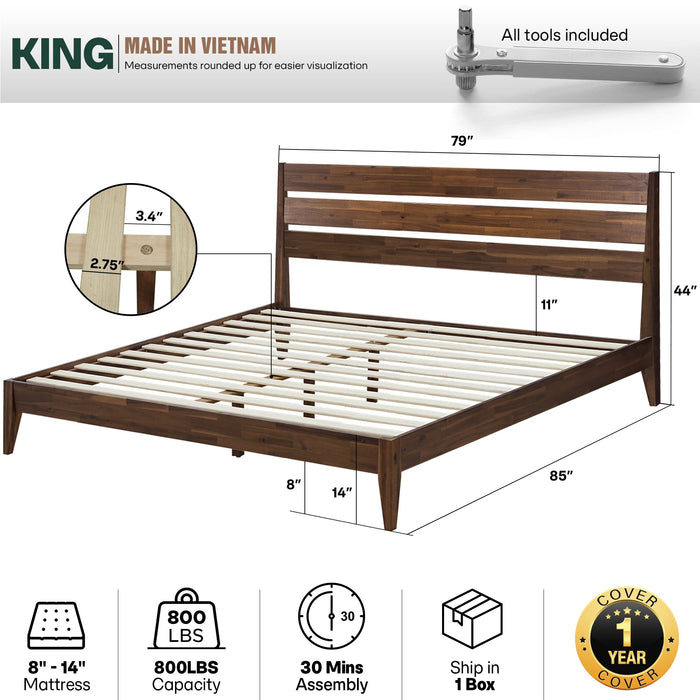 Emery Solid Wood Bed Frame