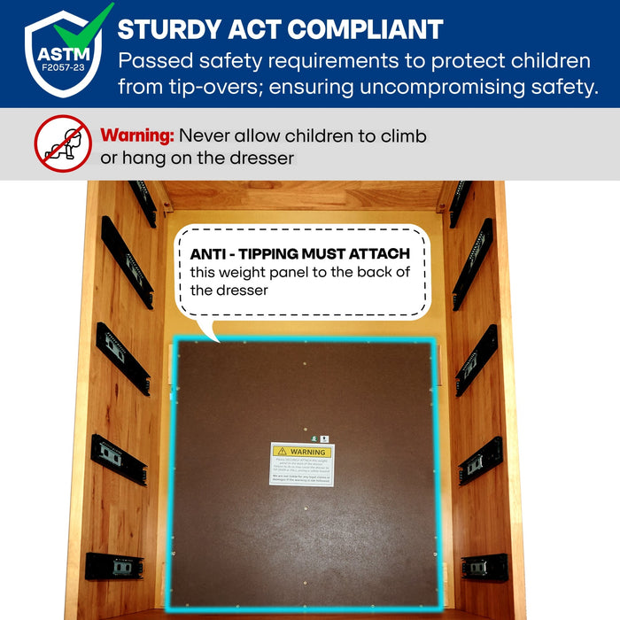 Acacia Harmony Dresser with 5 Drawers