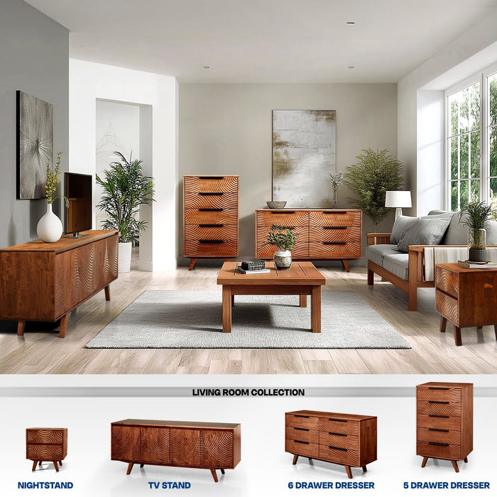 Acacia Harmony Dresser with 6 Drawers