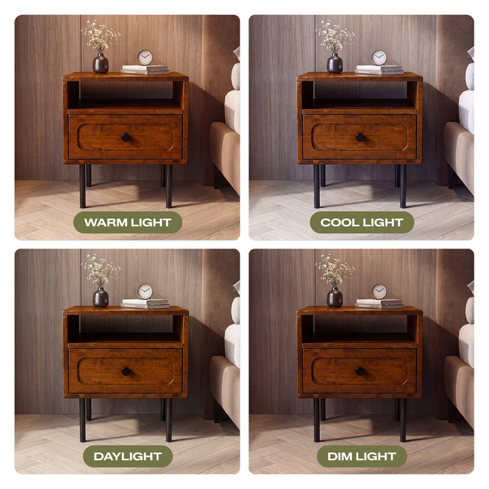 Savana Single Drawer Solid Wood Nightstand