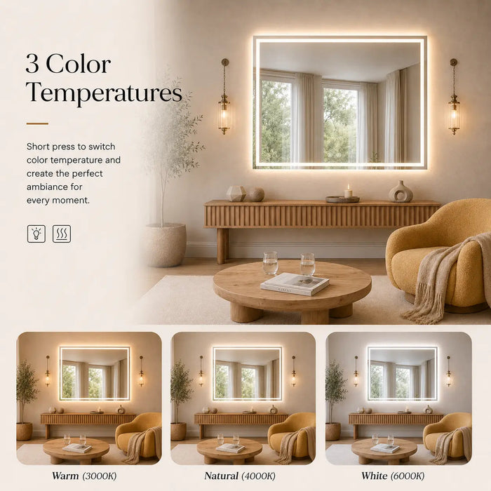 Compact Center Glow LED Bathroom Mirror