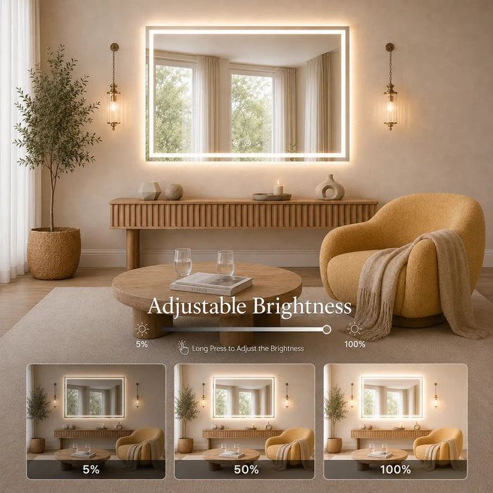 Compact Center Glow LED Bathroom Mirror