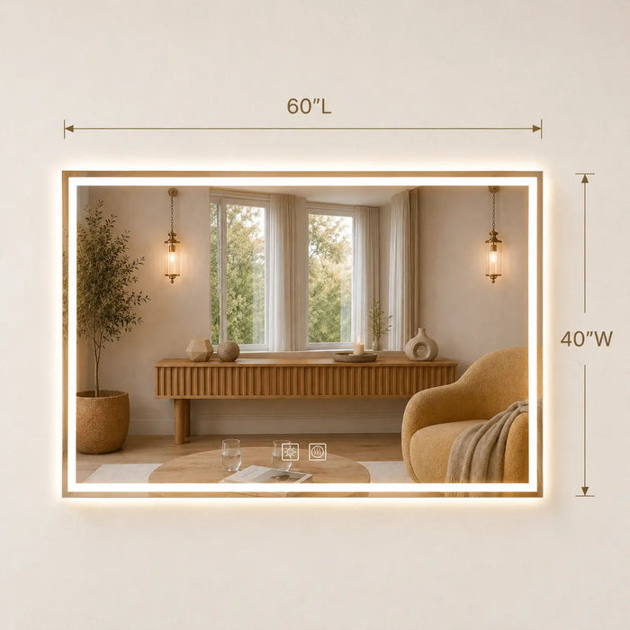 Compact Center Glow LED Bathroom Mirror