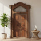 1800s Teak Wood 115 in. Tall Antique Door With Transom