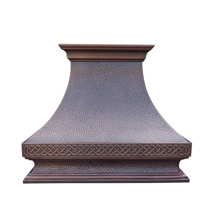 Hammered Copper Range Hood Dark Antique