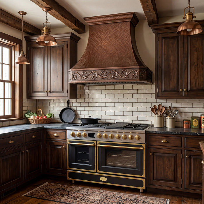 Akicon Custom Copper Range Hood Handmade with Custom Size and Finish — AKH713C-C