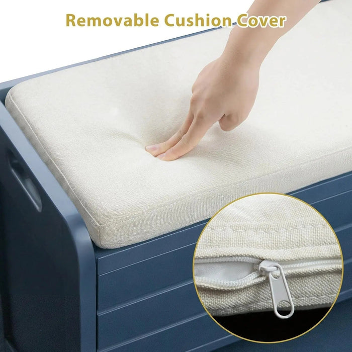 Hausvita 32" Storage Bench for Entryway, Shoe Bench with Storage Removable Basket and 2 Drawers