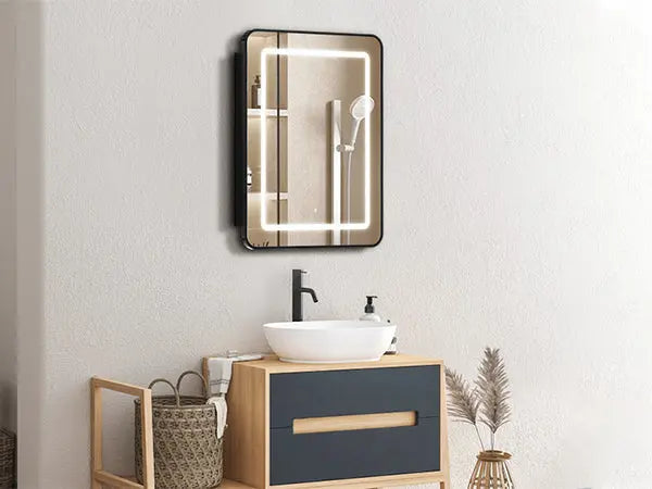 Hausvita Framed Recessed LED Light Bathroom Medicine Cabinet -small