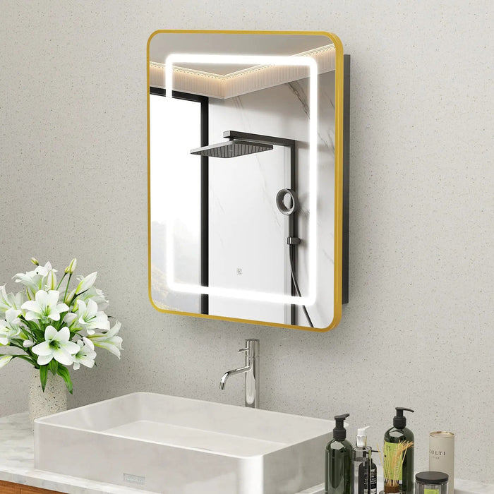 Hausvita Framed Recessed LED Light Bathroom Medicine Cabinet -small