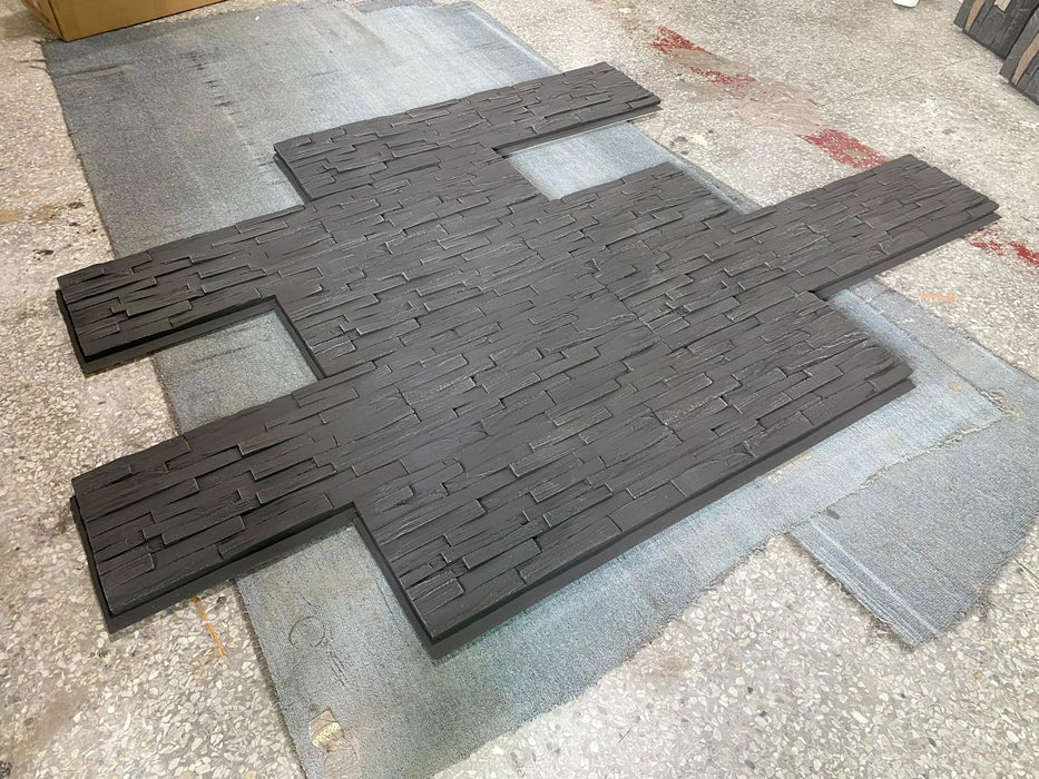 Hausvita Faux Stone Wall Siding Panel, PU Stone Veneer Exterior, 46.46" x 13"