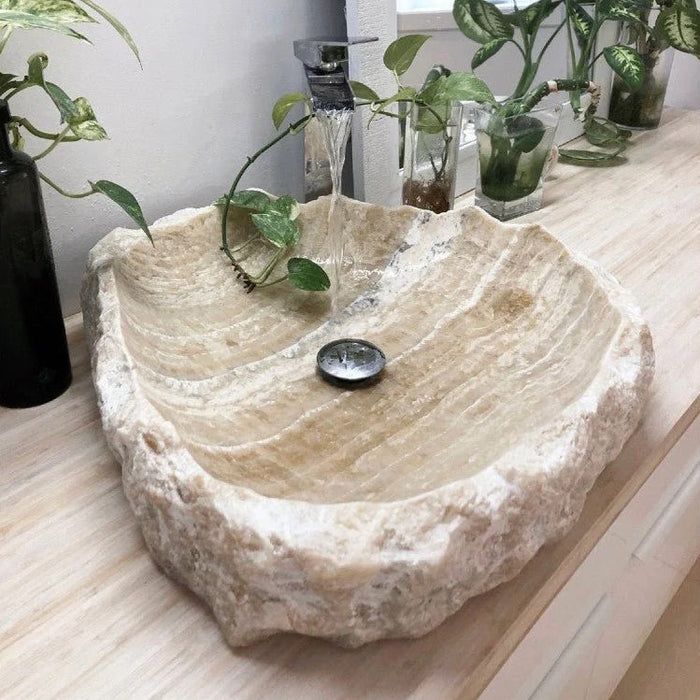 Honey Onyx Translucent Rustic Natural Stone Above Vanity Bathroom Sink NTRVS21