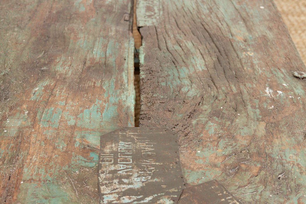 Antique Verdigris Teak Takhat Coffee Table