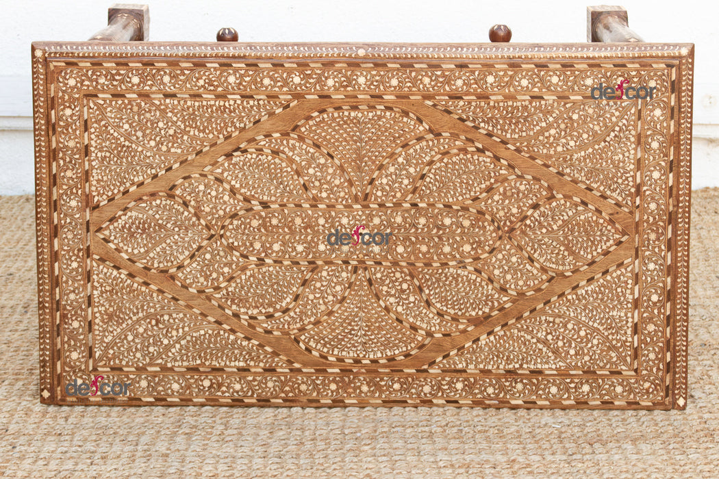 British Colonial Scalloped Inlay Design Writing Desk