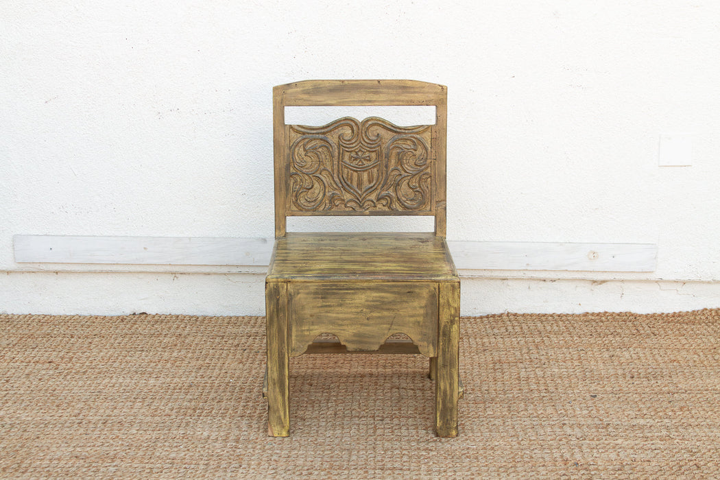 Carved Spanish Colonial Crest Chair