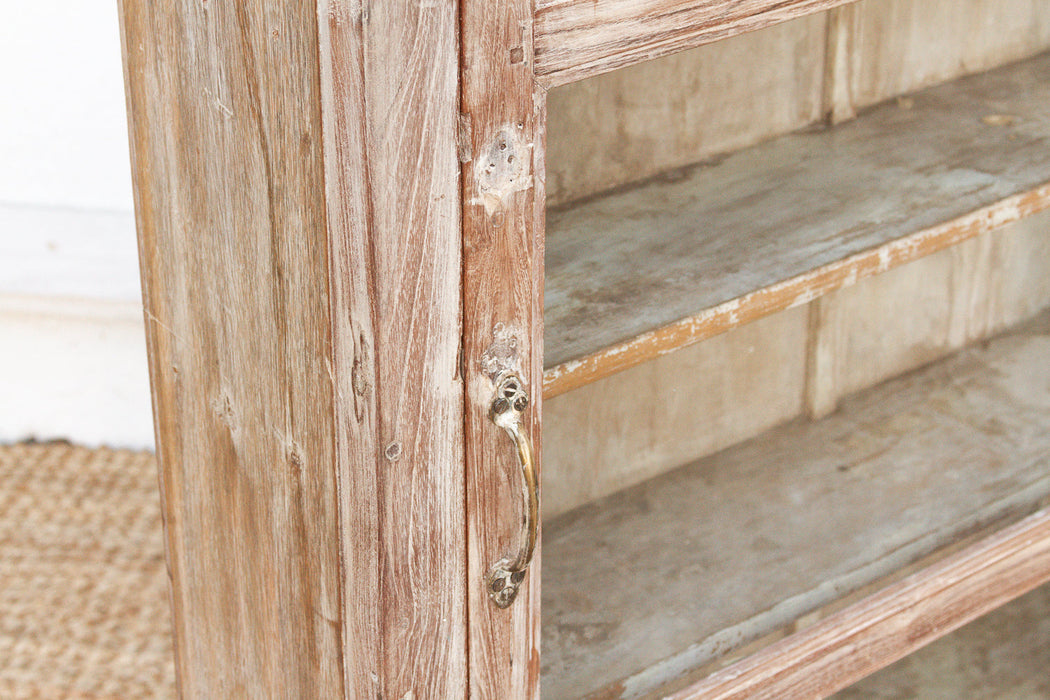 Antique Tall & Slim Farmhouse Display Cabinet
