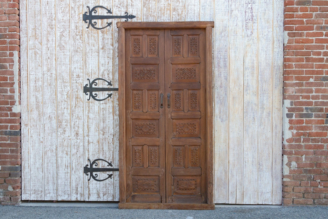 19th Century Carved Medallion Floral Doors