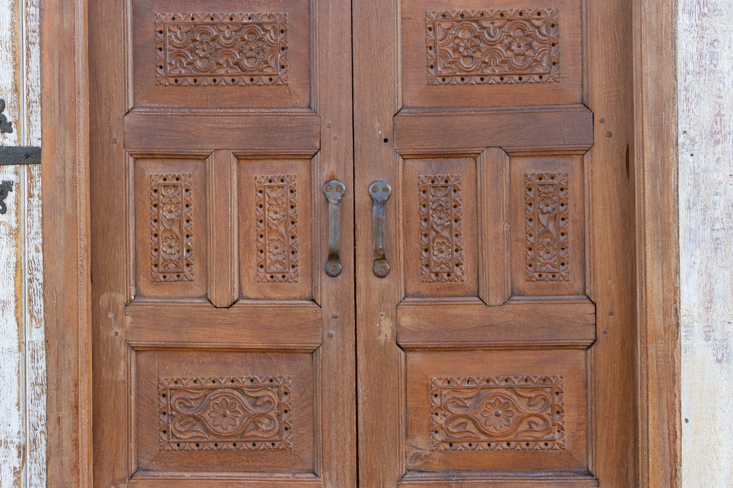 19th Century Carved Medallion Floral Doors