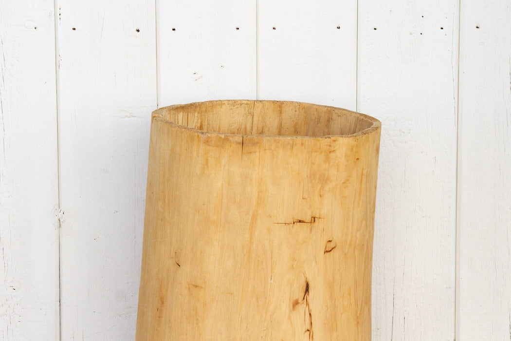 Large Farmhouse Bleached Wood Pot