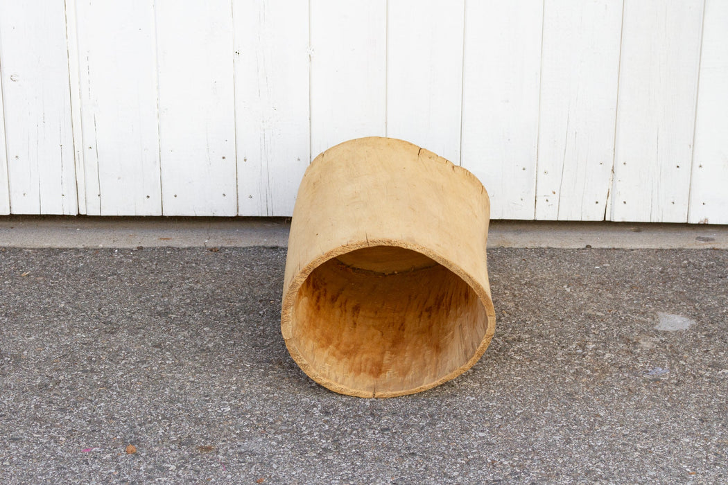 Large Farmhouse Bleached Wood Pot