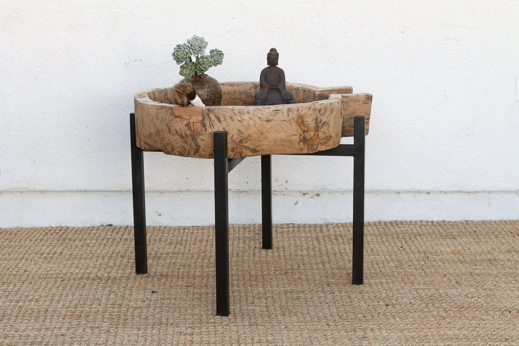 French Farmhouse Dough Bowl End Table