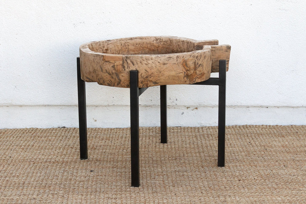 French Farmhouse Dough Bowl End Table