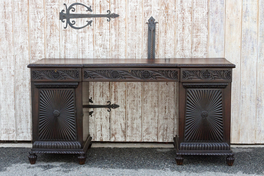 19th Century Carved Rosewood Colonial Sideboard