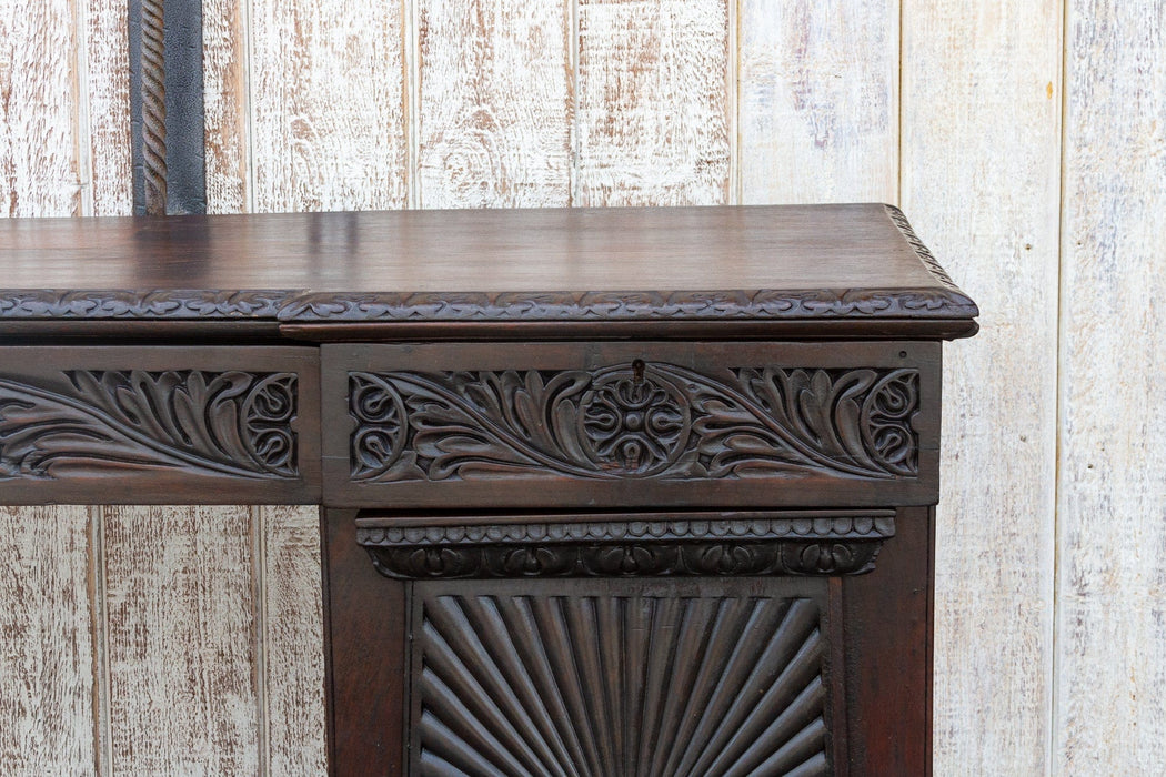 19th Century Carved Rosewood Colonial Sideboard