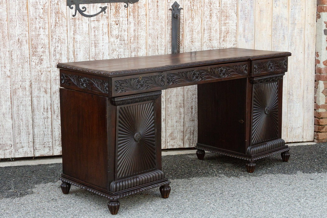 19th Century Carved Rosewood Colonial Sideboard