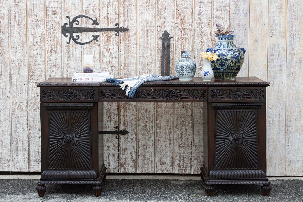 19th Century Carved Rosewood Colonial Sideboard