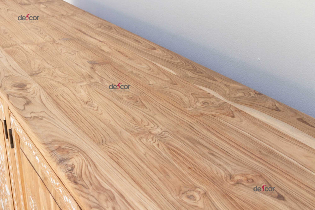 84" Long Damascus Mother Of Pearl Inlay Sideboard