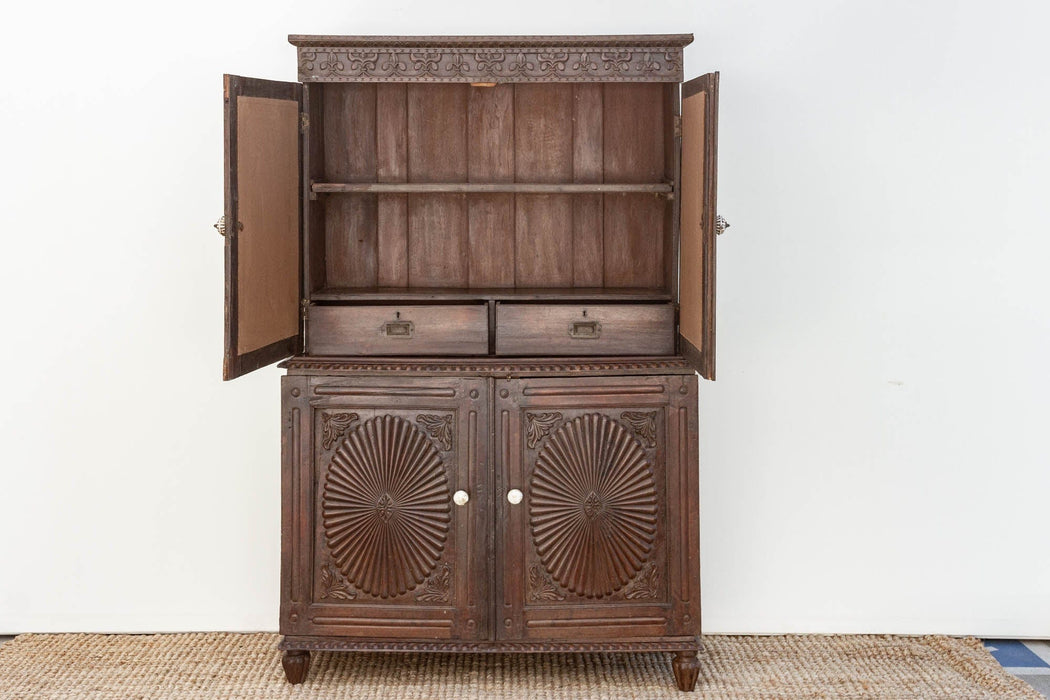 19th Century Indo-Portuguese Teak Tall Cabinet