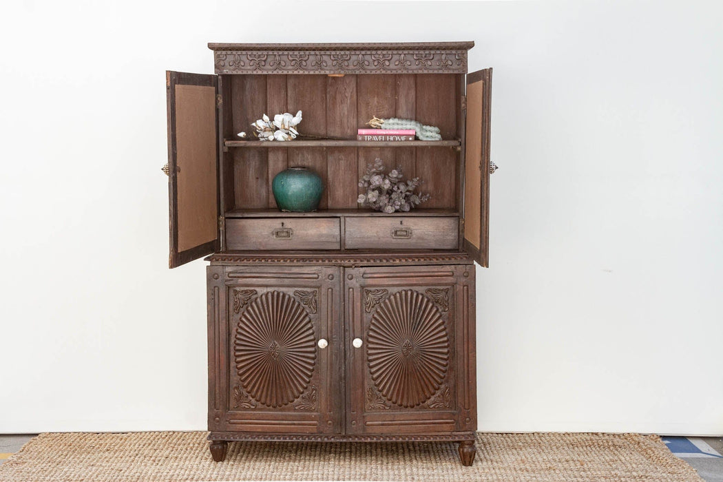 19th Century Indo-Portuguese Teak Tall Cabinet
