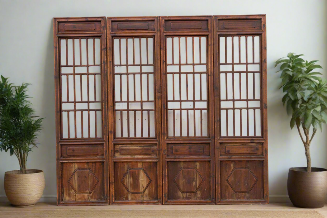 Set of Four, 19th Century Farmhouse Screen Panels