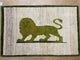 3 x 4 Handmade Rug Zagros Mountains Wool Rug Lion Beige Olive Green Tribal Rug