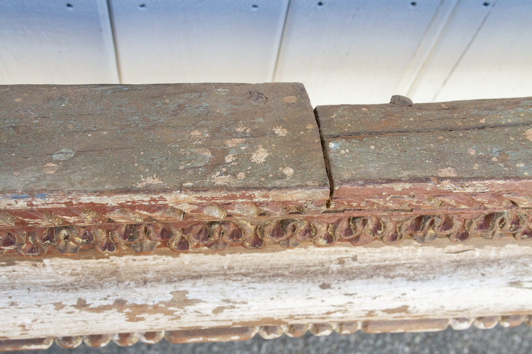 1840's Indian Pondicherry Floral & Elephant Carved Beam