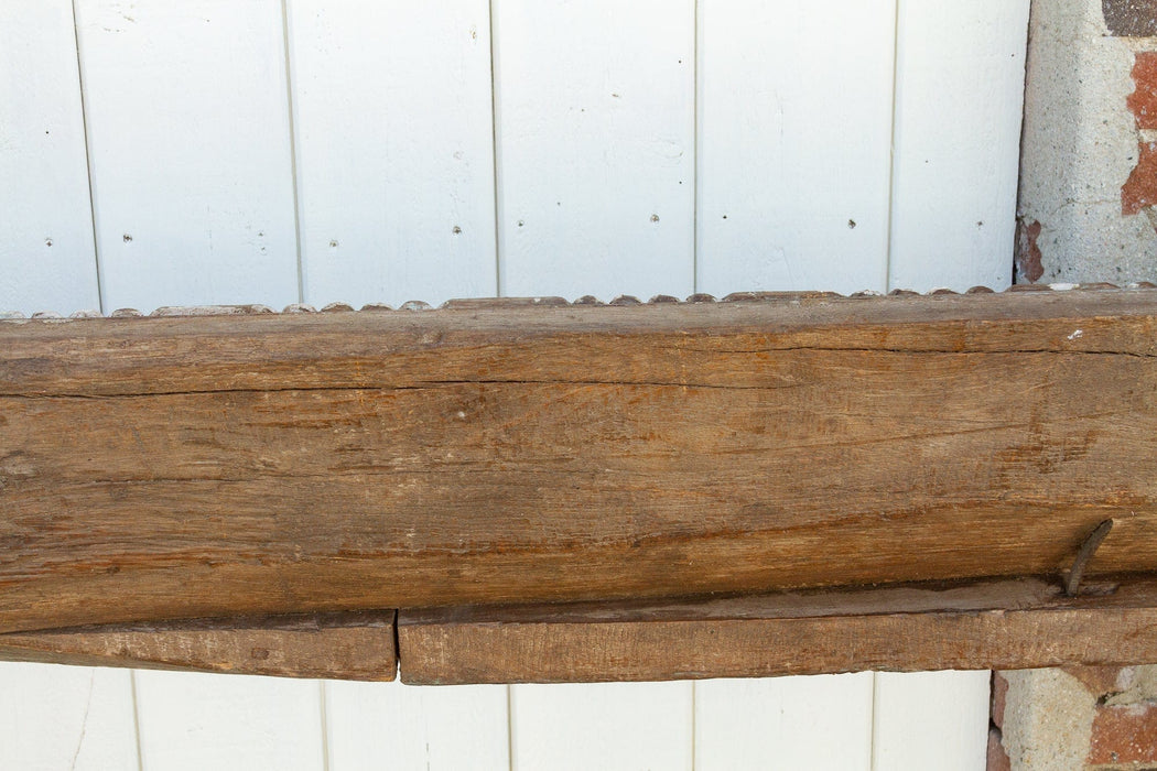 1840's Indian Pondicherry Floral & Elephant Carved Beam