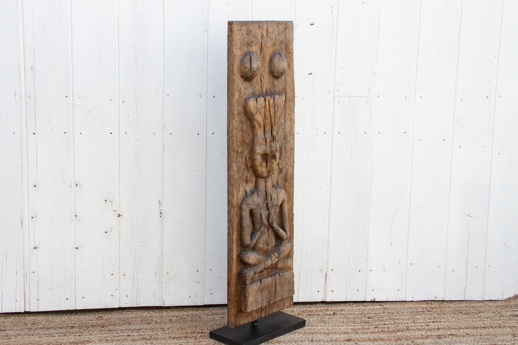 19th Century Carved Bastar Panel on Stand
