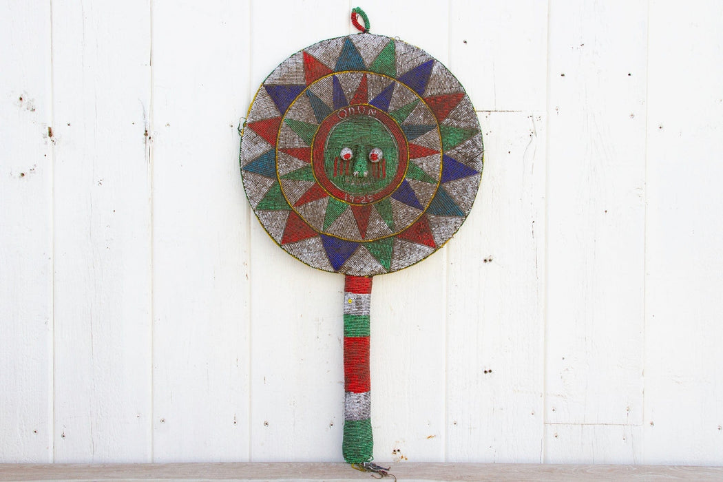 1920's Multicolor Beaded African Shield