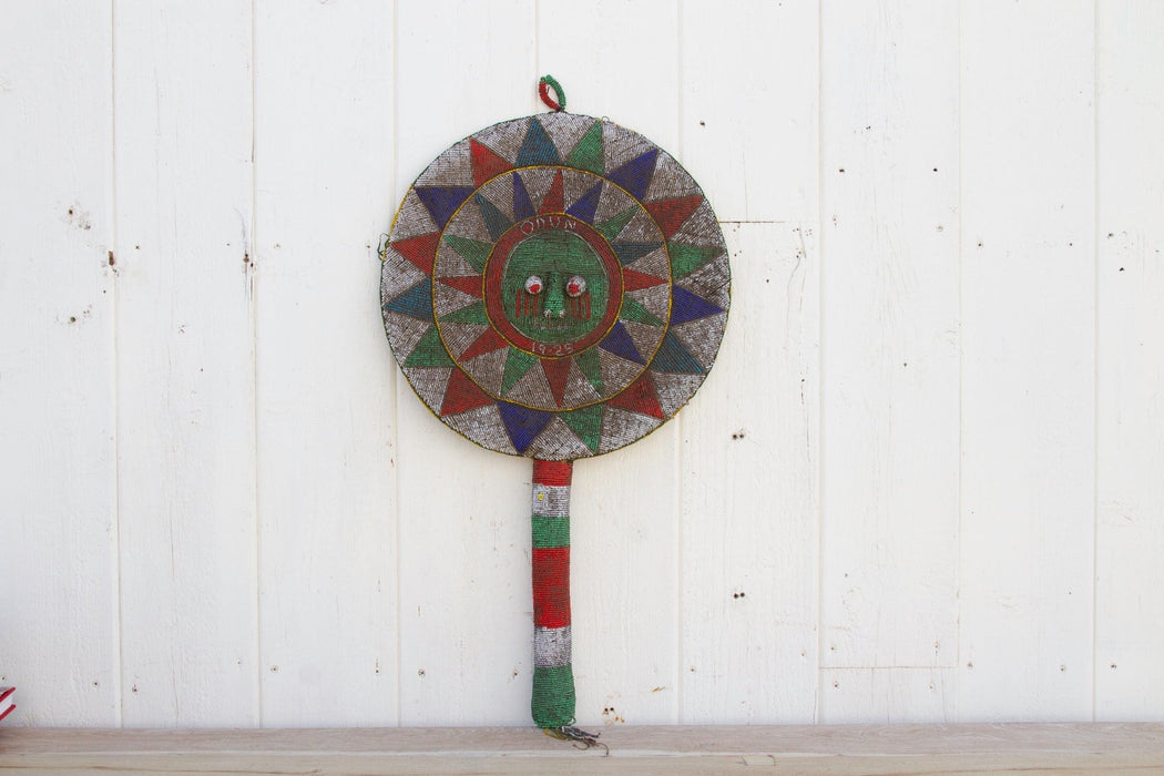 1920's Multicolor Beaded African Shield