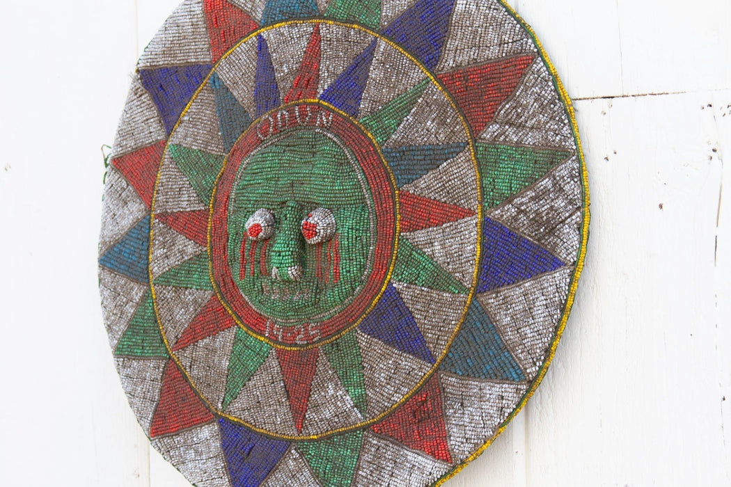 1920's Multicolor Beaded African Shield