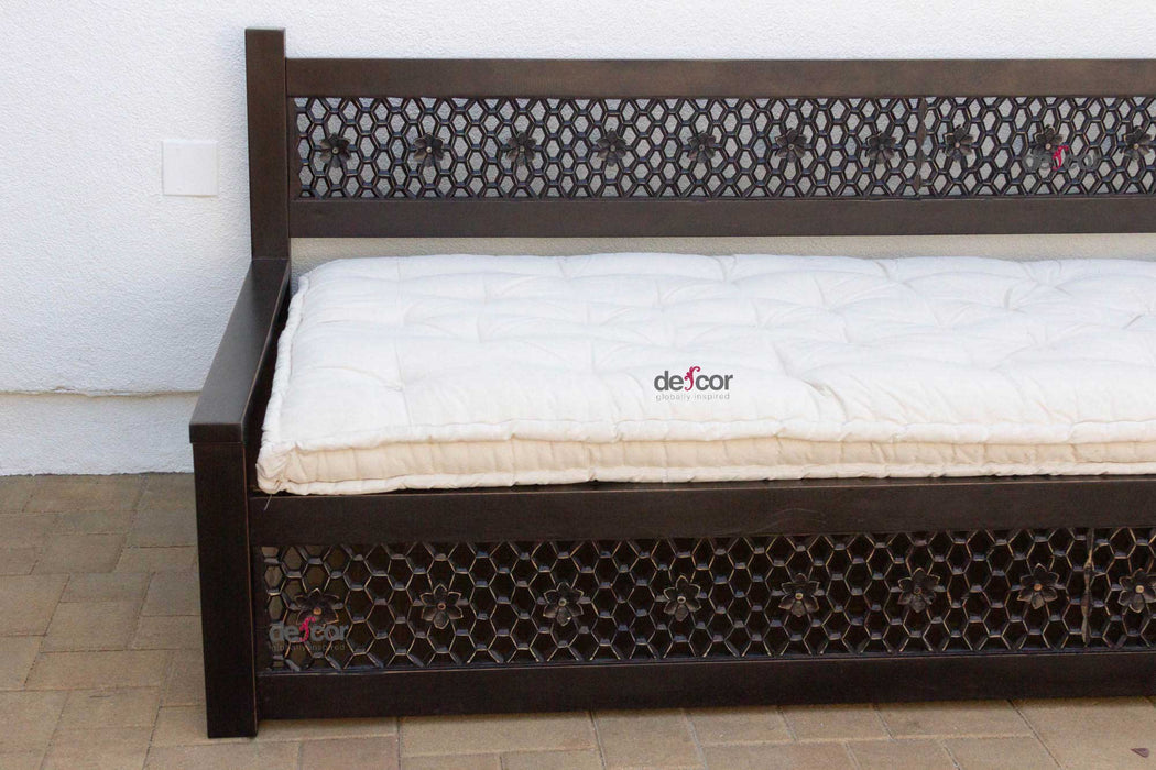 9 Ft Long Floral Carved Daybed