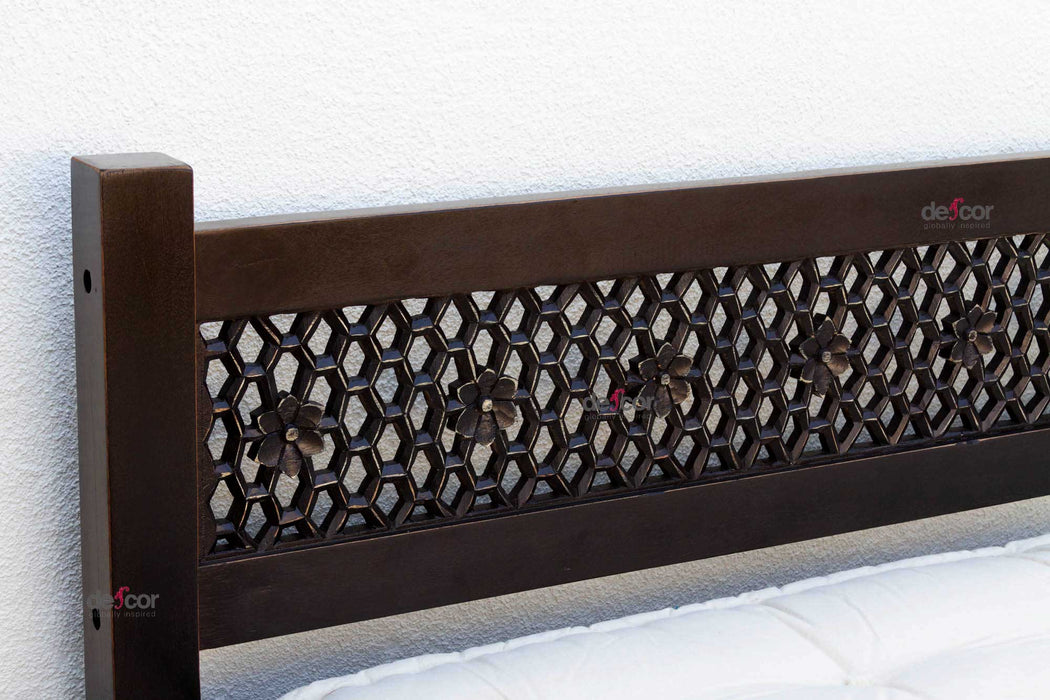 9 Ft Long Floral Carved Daybed